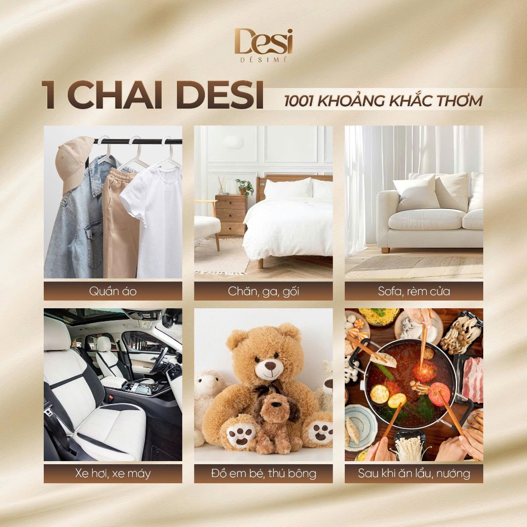 Nước Hoa Quần Áo Desi Mùi Của Nắng, Nước Hoa Quần Áo Thơm Lâu Từ Pháp Không Ố Vải, An Toàn Cho Da 100ml