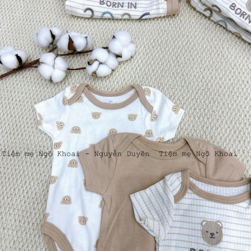 [MD69] Set 3 bodysuit ngắn tay cổ thuyền hoạ tiết xinh xỉu chào mừng các em ngựa 2026
