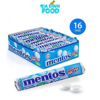 LỐC x16 Thỏi kẹo nhai Mentos hương trái cây sắc cầu vồng/ Bạc hà/ Mê lyy