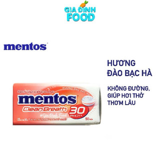 KẸO Ngậm Không Đường Mentos Clean Breath cho hơi thở thơm mát trong suốt 30 phút - Hộp thiết 35gr