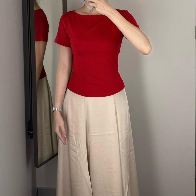 [A27-HÀNG MỚI VỀ] ÁO THUN NỮ CỔ THUYỀN TAY NGẮN FORM ÔM VỪA BI.POSILÁ VẢI COTTON BORIP CO GIÃN 4 CHIỀU MỀM MỊN
