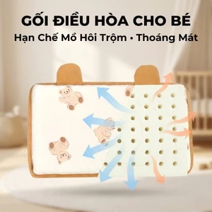 Gối Điều Hòa Cao Su Non BABI1 Cho Bé Sơ Sinh – 3 Tuổi, 63 Lỗ Thoát Khí, Có Gối Lõm Định Hình Đầu