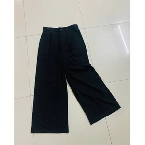 Quần Vải Nữ Ống Rộng Lưng Cao Suông Dài Cạp Khuy Kéo Form Rộng Che Khuyết Điểm