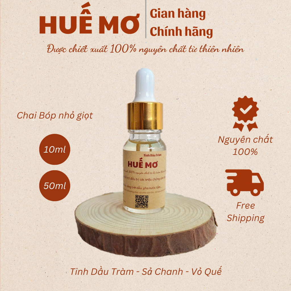 Tinh dầu Sả, Tràm, Quế Nguyên Chất HUẾ MƠ - Đuổi muỗi, côn trùng, khử mùi, thơm phòng- Bóp giọt