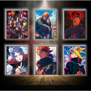 Tranh đèn led 3D đổi màu Akatsuki - Tranh đèn led 3D ANIME trang trí bàn làm việc, đèn ngủ