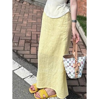 𝗠𝗶𝗲 -|LY LINEN| - Chán váy Linen xẻ sau