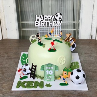[Combo 2] SET Cầu Thủ Bóng Đá 8 chi tiết và Quả Bóng Nhựa, Đội Bóng, Cup Bóng Đá trang trí bánh kem