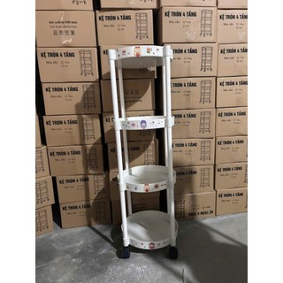 Kệ tròn 5 tầng có bánh xe di chuyển tiện lợi,kệ chứa đồ, kệ úp bát đĩa, ly cốc , kệ xoay 360 đa năng