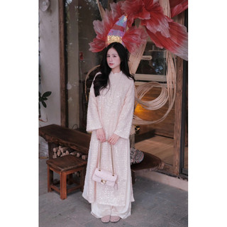 BY XIU ( CHÍNH CHỦ THIẾT KẾ ) - ÁO DÀI " AN NHÃ " KÈM VÒNG CỔ NGỌC