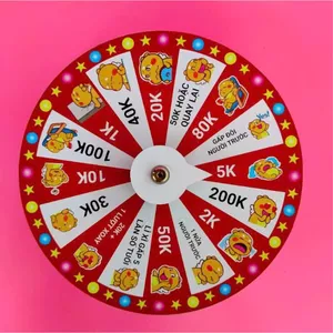 Vòng quay lì xì may mắn để bàn đường kính 25cm tráng gương trò chơi tết cho gia đình