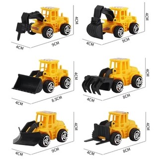 Bịch 10 set hình cắm Cần Cẩu, Máy Xúc, Xe Công Trường, biển báo đường- Phụ kiện trang trí cắm bánh kem, bánh sinh nhật