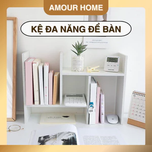Kệ Sách Gỗ - Kệ Sách Để Bàn Làm Việc - Lắp Ghép Đa Năng