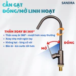 Bộ Vòi Rửa Chén Bát Inox Mạ Xám Cao Cấp Creva | CR-403 | Vòi Xoay 360 Độ, Kèm Dây Cấp Inox 304 — ảnh 2