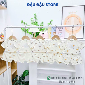 Set 2-3 Bộ Cộc Tay Chui Đầu Thun Lạnh Petit mềm mịn thoáng mátcho bé trai bé gái 4-15 kg DK-CL10 Đậu Đậu Store