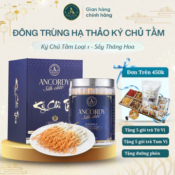 Đông Trùng Hạ Thảo Ký Chủ Tằm Loại 1, Sấy Thăng Hoa Nuôi Cấy Vô Khuẩn, Đông Trùng Ancordy 65con/lọ