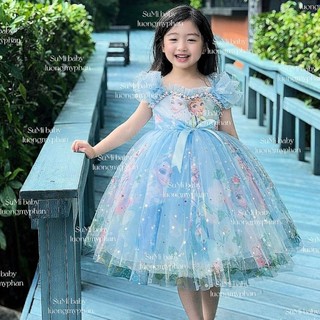 [ 𝗛𝗮̀𝗻𝗴 𝘁𝗵𝗶𝗲̂́𝘁 𝗸𝗲̂́ ] Đầm công chúa elsa bồng xòe cho bé [ Tặng cài ] Elisa Princess dress for baby