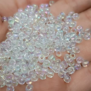 hạt cườm nhựa 2-4mm màu trong xà cừ đính kết, xâu vòng, làm trang sức... QNshop