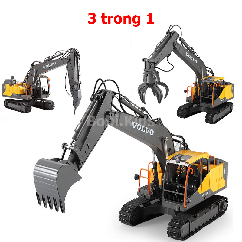 Đồ chơi máy xúc điều khiển từ xa DOUBLE E E568 – 3 trong 1 phiên bản 2026 điều khiển cao cấp cỡ lớn giá rẻ, đồ chơi điều