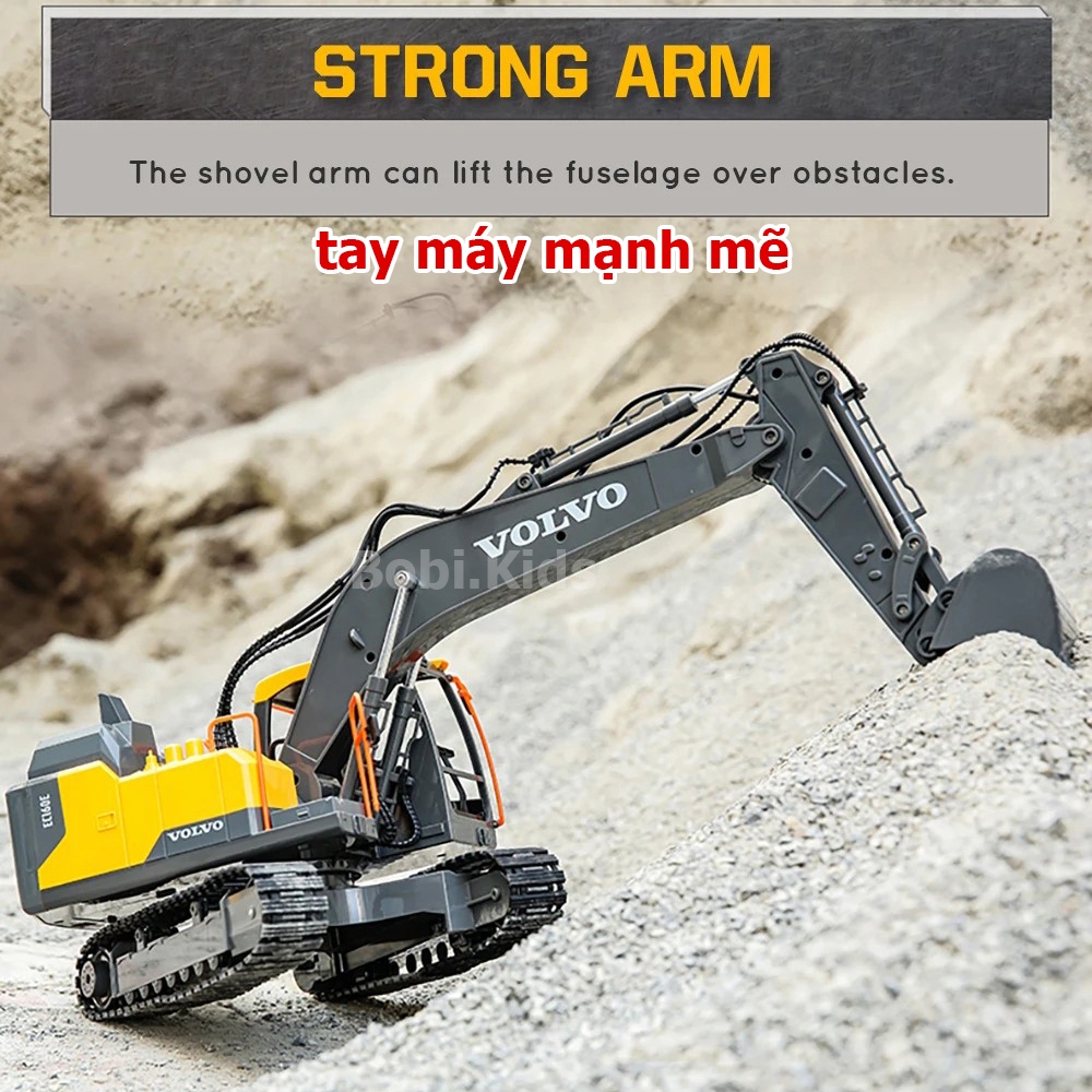 Đồ chơi máy xúc điều khiển từ xa DOUBLE E E568 – 3 trong 1 phiên bản 2026 điều khiển cao cấp cỡ lớn giá rẻ, đồ chơi điều