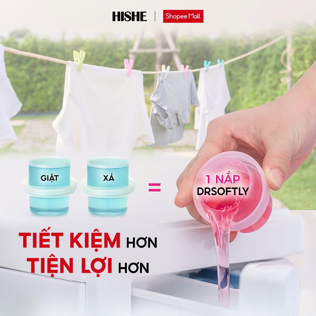 [ MUA 2 GIẢM 50% ] Nước giặt xả 5IN1 Drsoftly 3,6Kg SẠCH SÂU X4, đánh bay bùn đất, dầu mỡ, mùi đồ ăn, lưu hương đến 72h