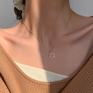 Vòng Cổ Nữ 2026 Mới Nhất，Mặt Dây Chuyền Họa Tiên Ngựa，Đính Đá Zircon Lấp Lánh，Quà Tặng Nữ Cao Cấp