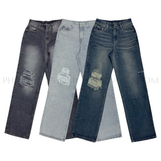 (SALE LẺ SIZE) Quần jean nữ PHOM dáng dài ống rộng túi hộp (có bigsize) cạp cao PQ07