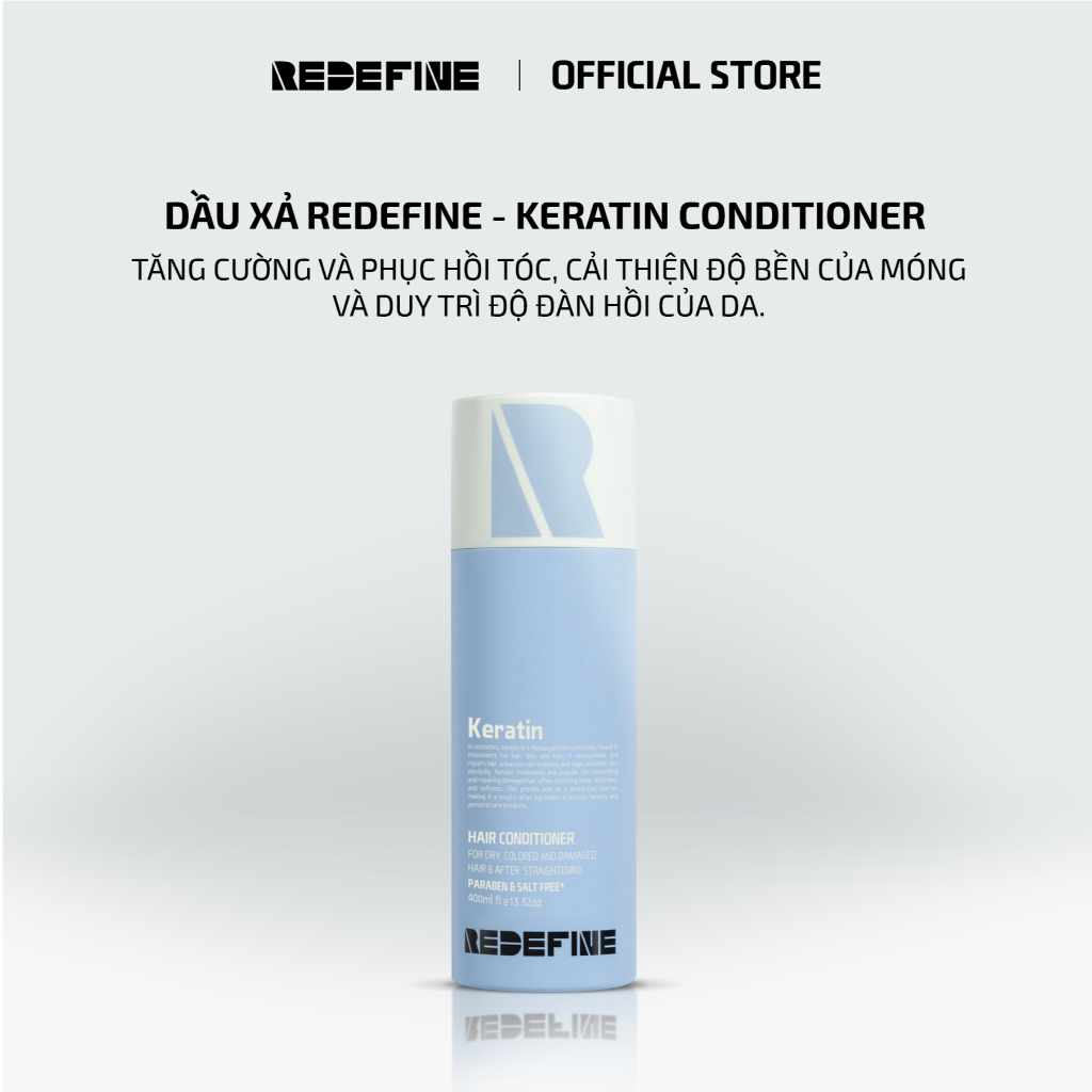 Combo Gội Xả Phục Hồi Tóc REDEFINE Keratin - Bộ Đôi Chăm Sóc Tóc Chuẩn Salon Tại Nhà