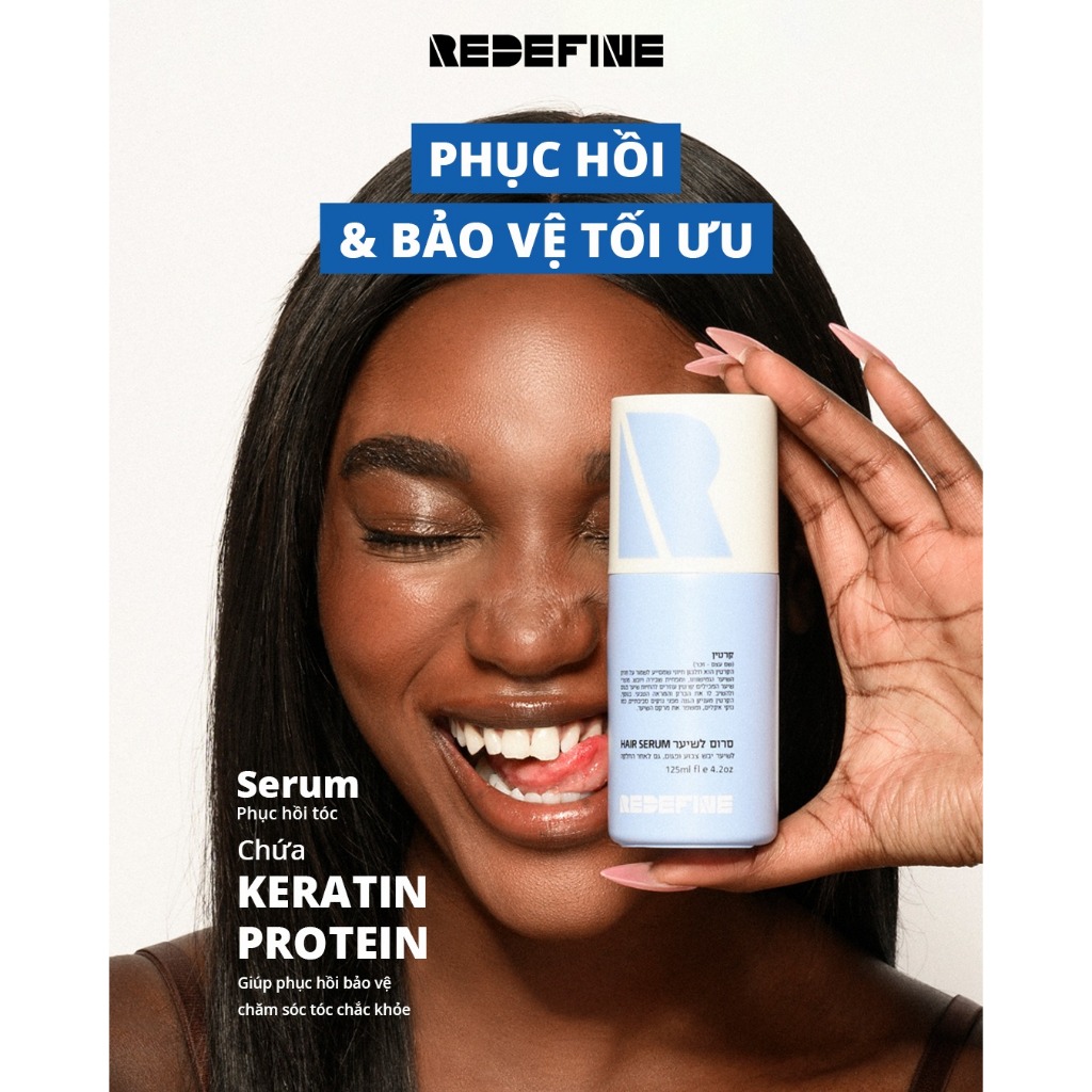 Serum REDEFINE-Keratin Serum dưỡng tóc bóng mượt - Tinh dầu dưỡng tóc phục hồi chẻ ngọn, chống nắng (125ml)