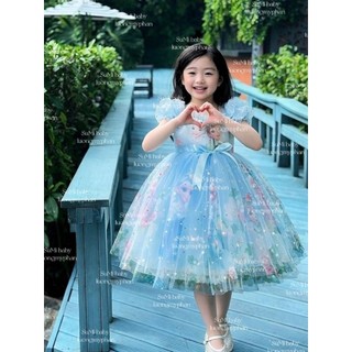 [ 𝗛𝗮̀𝗻𝗴 𝘁𝗵𝗶𝗲̂́𝘁 𝗸𝗲̂́ ] Đầm công chúa elsa bồng xòe cho bé [ Tặng cài ] Elisa Princess dress for baby