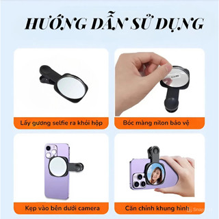 Gương Kẹp Selfie Camera Sau Cho Điện Thoại | Gương Phản Chiếu Hỗ Trợ Chụp Ảnh Quay Căn Khung Hình