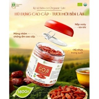 Kỷ tử đỏ hữu cơ Goji Beries Organic Life dẻo ngọt tự nhiên từ Ninh Hạ