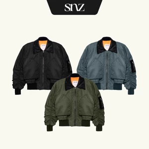 Áo Khoác Bomber SNAZZY Unisex Vải Gió Pilot Chần Bông Chính Hãng - FORGE COLLAR