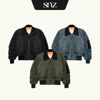 Áo Khoác Bomber SNAZZY Unisex Vải Gió Pilot Chần Bông Chính Hãng - FORGE COLLAR
