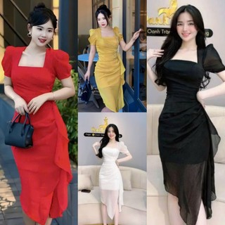 Đầm body tay con tơ nhủ cao cấp-TKO