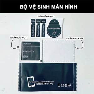 Giấy lau Đen KHÔ-ƯỚT + MIẾNG LẤY BỤI hỗ trợ dán màn hình , vệ sinh SMARTPHONE/LAPTOP