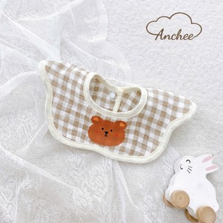 Yếm xô cổ hoa Anchee cho bé – Vải muslin mềm mịn, thấm hút tốt, họa tiết xinh