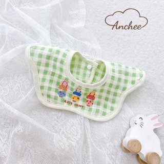 Yếm xô cổ hoa Anchee cho bé – Vải muslin mềm mịn, thấm hút tốt, họa tiết xinh