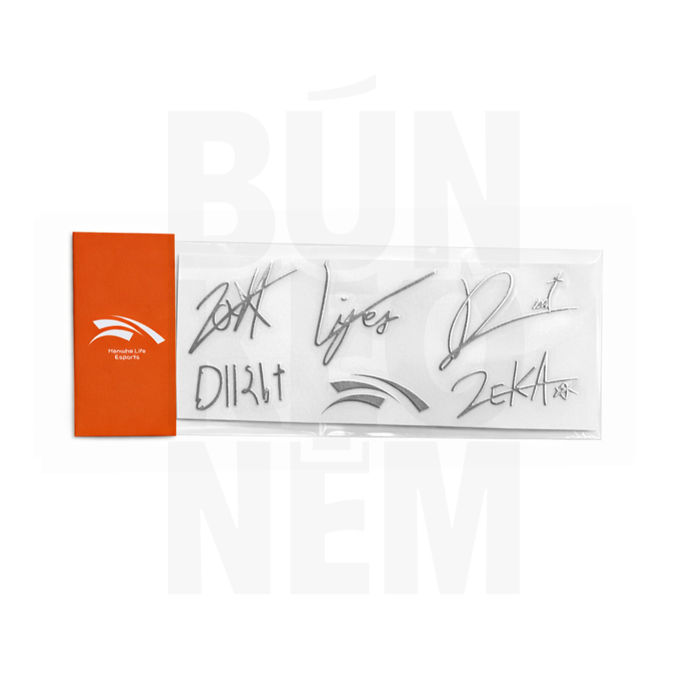 STICKER UV NHŨ BẠC CHỮ KÝ ĐỘI TUYỂN LCK (T1 · HLE · GEN.G) | Lấp Lánh Xịn | Chống Nước