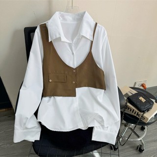 Set áo sơ mi phối gile ngắn bigsize nữ chất lụa mềm mịn ít nhăn style màu basic dễ phối thanh lịch SGL