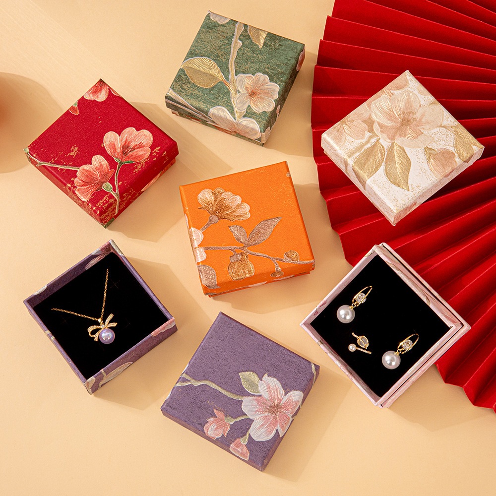 Hộp đựng trang sức giấy FLORA nổi 3D đựng dây chuyền vòng tay nhẫn bông tai lắc phụ kiện ERA BOX