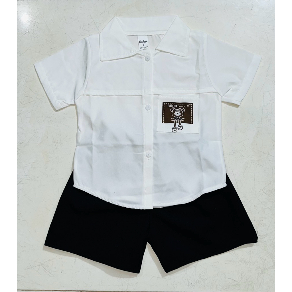 Bộ sơ mi túi ngực phong cách mới cho bé trai