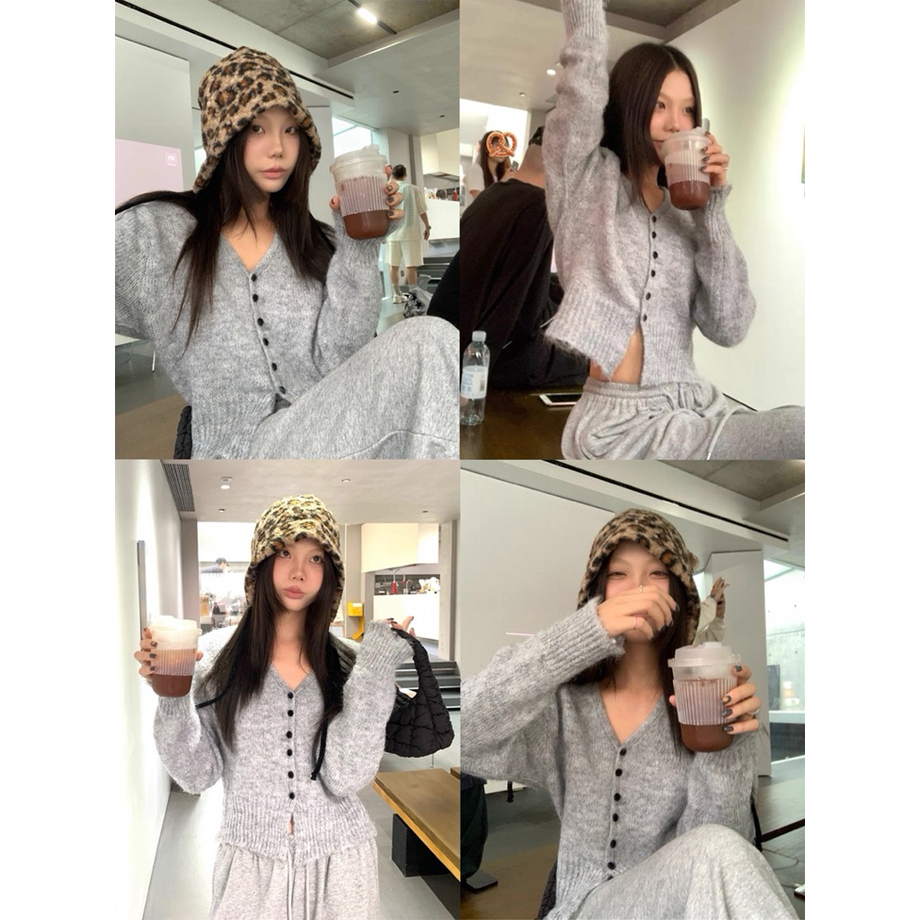 (HÀNG SẴN) Áo Len Cardigan Tay Dài Xanh Dương Siêu Hot | BigBuy360 - bigbuy360.vn