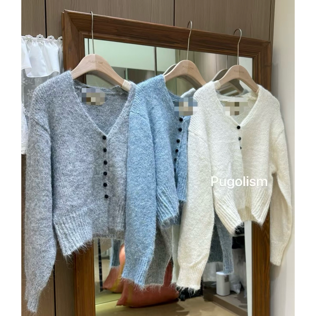 (HÀNG SẴN) Áo Len Cardigan Tay Dài Xanh Dương Siêu Hot | BigBuy360 - bigbuy360.vn