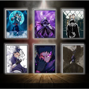 Tranh đèn led đổi màu Uchiha Obito - Tranh đèn led 3D ANIME trang trí bàn làm việc, đèn ngủ