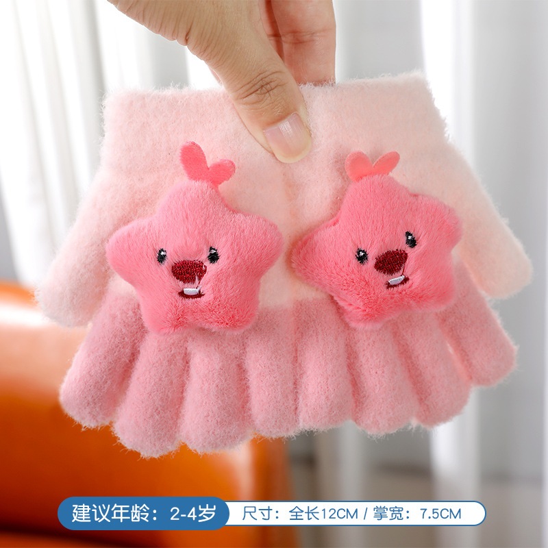 Găng Tay Len Trẻ Em Lót Lông Hình Thú 3D Siêu Dễ Thương – Giữ Ấm Mùa Đông, Mềm Mịn, An Toàn Cho Bé