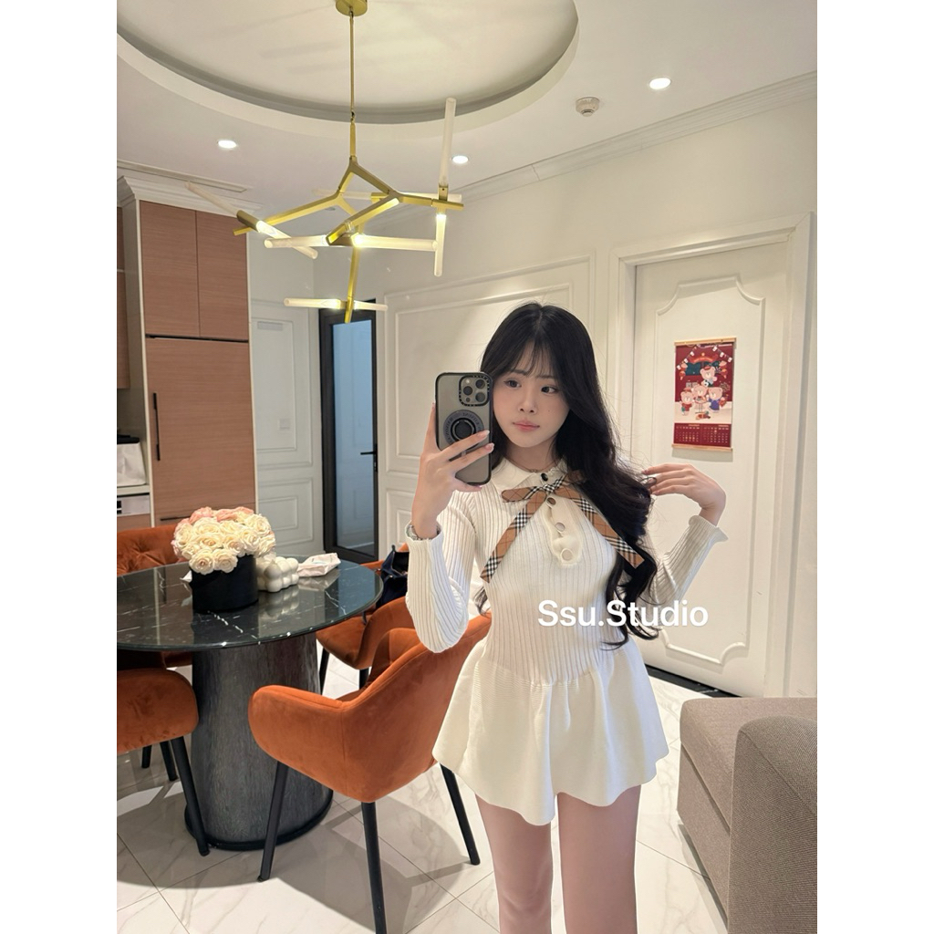 𝑺𝒔𝒖.𝑺𝒕𝒖𝒅𝒊𝒐[CÓ SẴN]VÁY CỔ NƠ BB Xiu xinh (duoi 1m60)