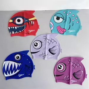 Mũ Bơi Hình Cá Trẻ Em Chất Liệu Silicone Co Giãn, Dễ Thương, Chống Nước
