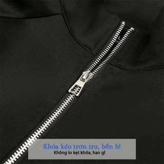 Áo Sweater Cổ Zip Vải Nỉ 2 Da Mềm Mịn Dày Dặn Có Khóa Cổ Fom Rộng Unisex Nam Nữ 2026
