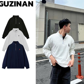 Áo Sweater Cổ Zip Vải Nỉ 2 Da Mềm Mịn Dày Dặn Có Khóa Cổ Fom Rộng Unisex Nam Nữ 2026
