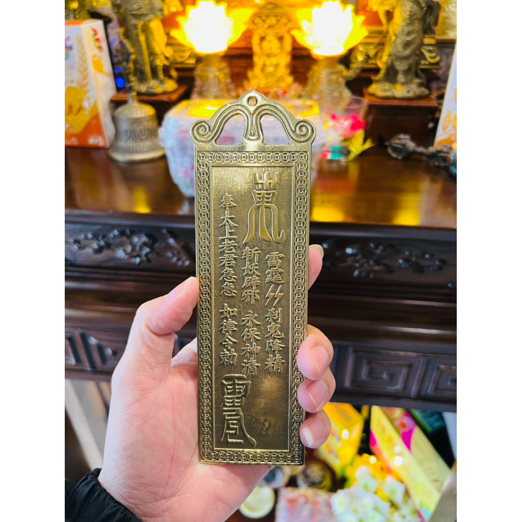 Thẻ bài THIÊN QUAN TỨ PHƯỚC treo cửa trang trí phong thuỷ